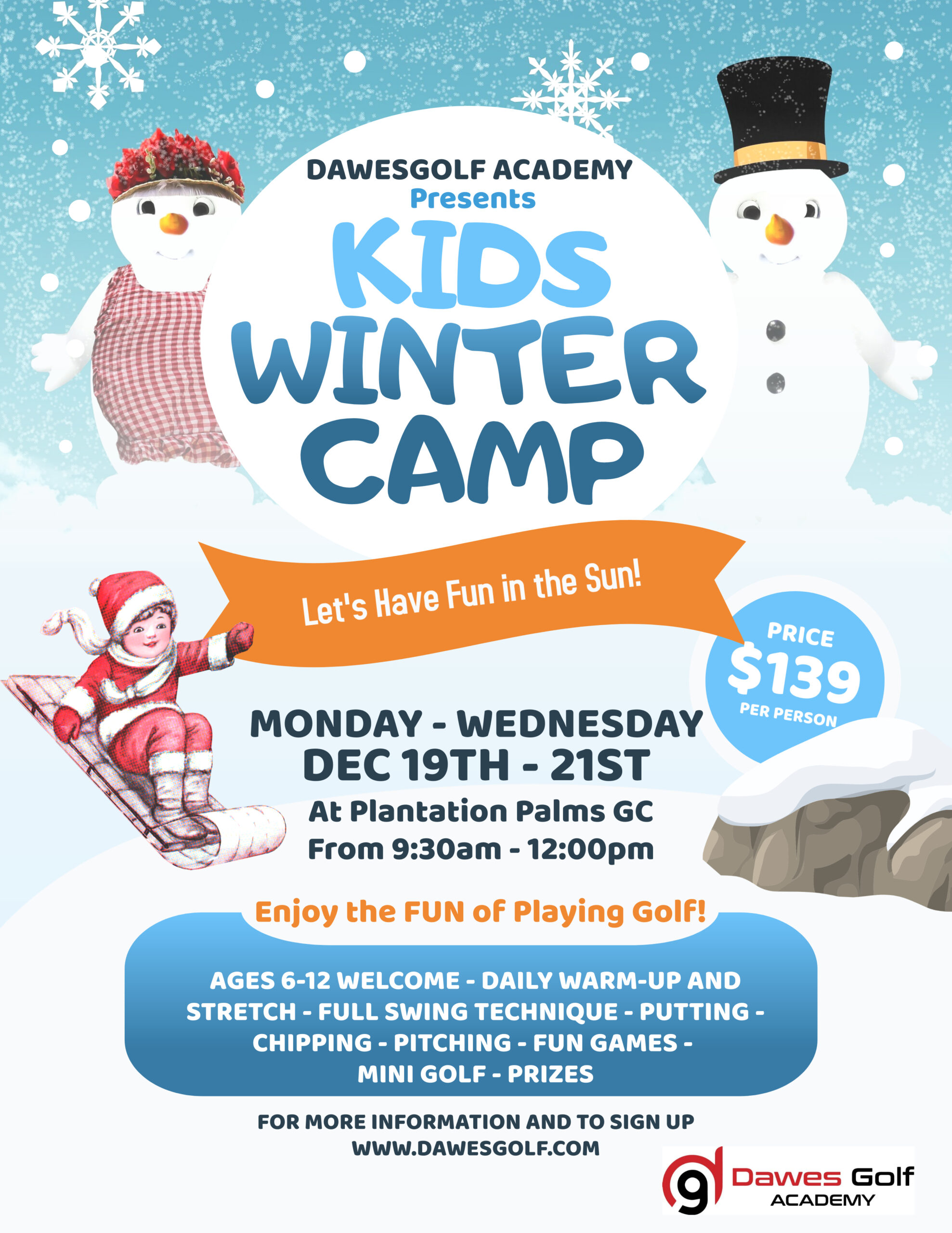 Dawes Golf | WINTER BREAK GOLF CAMP